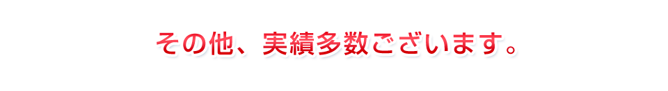 その他、実績多数ございます。